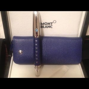 RARE MONTBLANC BOHEME JEWELS TOPAZ  BLUE LEATHER